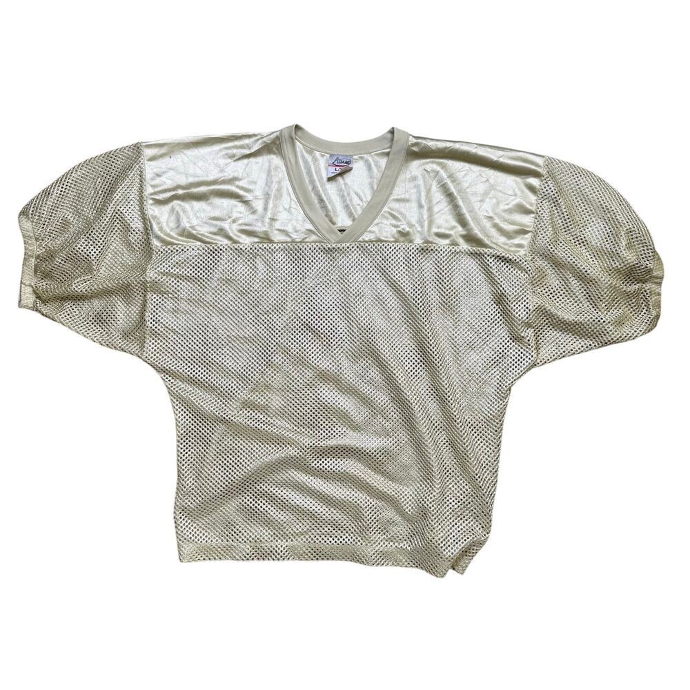 ADAMS MESH GOLD JERSEY FOOTBALL SOCCER PRACTICE L XL EXTRA LARGE SHIRT TEE